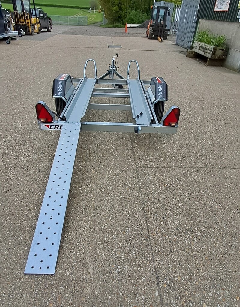 Erde Ch451 Double Bike Trailer with 1.5m Loading Ramp