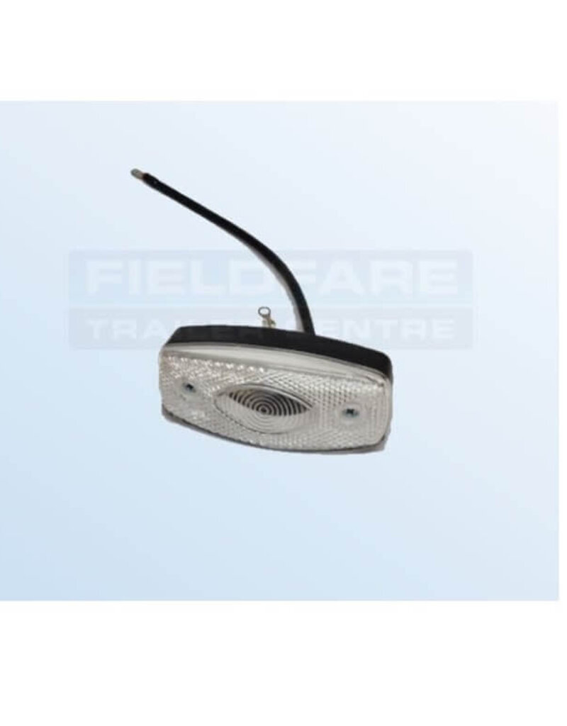 Lamp - Clear Front Marker 12V inc Bulb & 23cm Cable  - As fitted to Erde Trailers