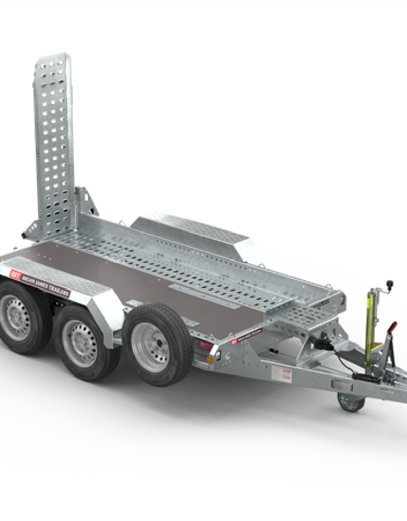 Brian James Digger Plant 2 - 2.8m x 1.3m  3500kg GVW - Spare Wheel with twin adjustable ramps