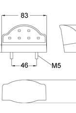 10-30V LED Number Plate Lamp with Cable and Studs