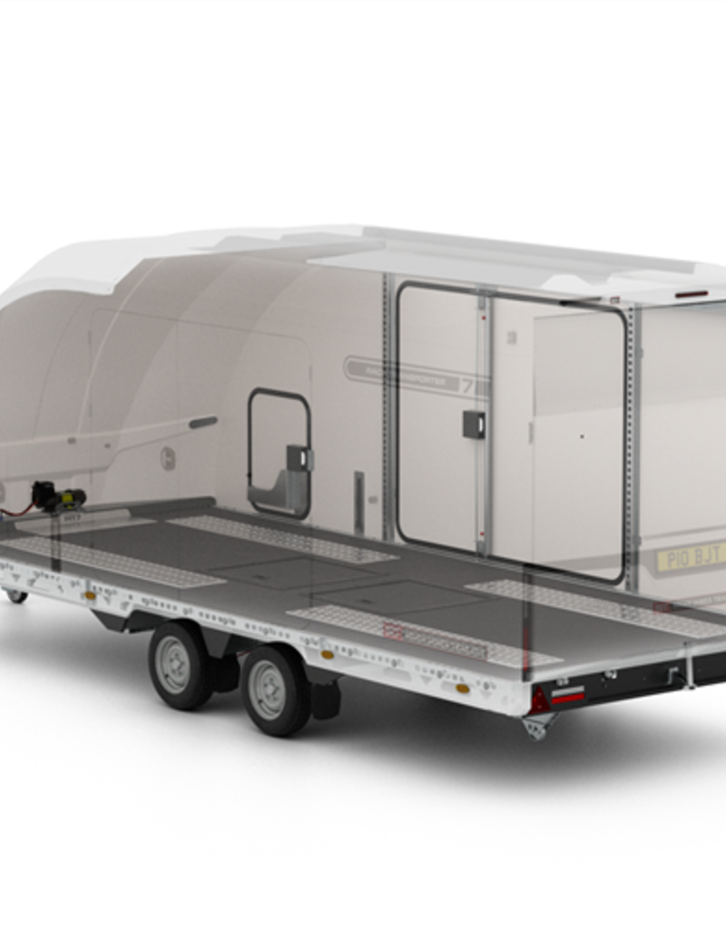 Brian James Race Transporter 7, MY23 - 5.5m x 2.1m, 3500kg, Twin Axle, 12" Wheels, White