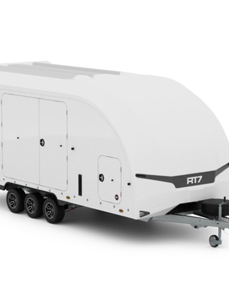 Brian James Race Transporter 7, MY23 - 5.5m x 2.1m, 3500kg, Tri Axle, 10" Wheels, White