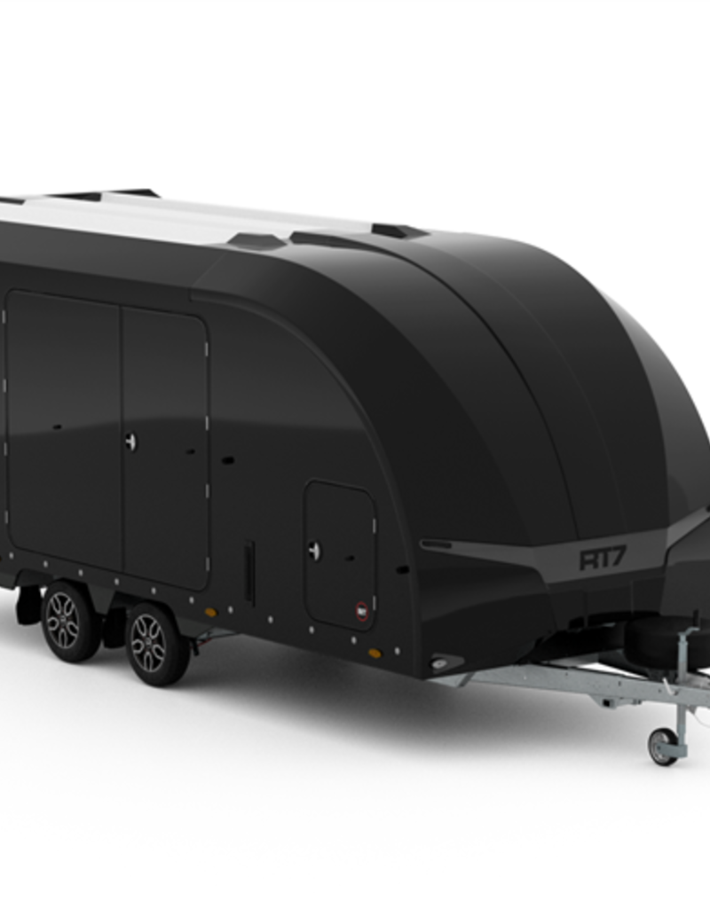 Brian James Race Transporter 7, MY23 - 5.5m x 2.3m, 3500kg, Twin Axle, 12" Wheels, Black