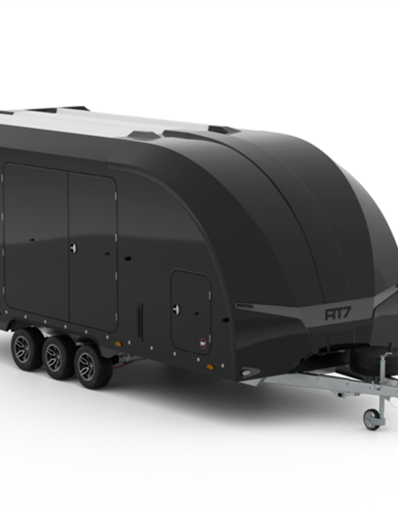 Brian James Race Transporter 7, MY23 - 5.5m x 2.3m, 3500kg, Tri Axle, 10" Wheels, Black