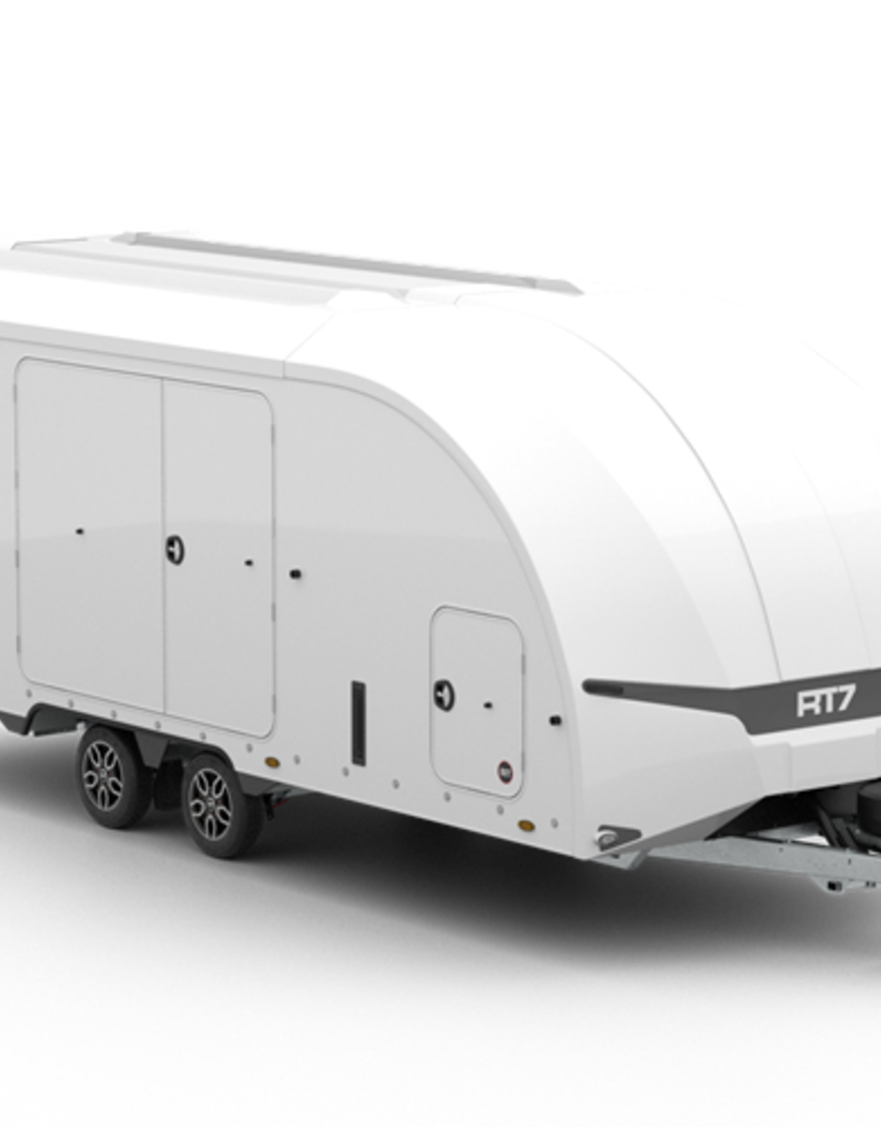 Brian James Race Transporter 7, MY26 - 6.0m x 2.3m, 3500kg, Twin Axle, 12" Wheels, White
