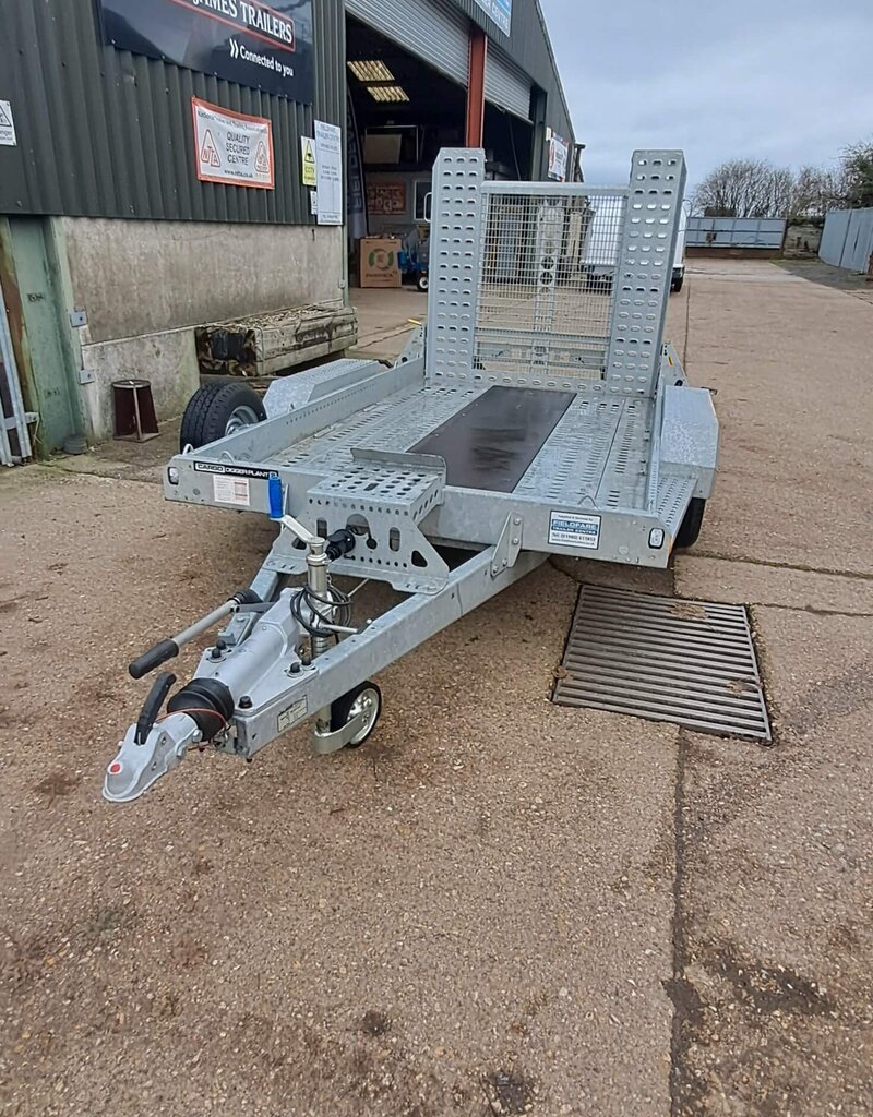2020 543-1320 Brian James Digger plant 2 Trailer 3.2m x1.7m, One Piece Mesh Insert Ramp panel 3500kg GVW