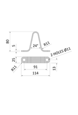 ERDE 80MM COUPLING SKID, 90MM HOLE CENTRES BK