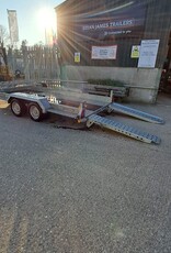 Used Brian James 543-2320 Digger Plant 2 3.7 x 1.7 3500kg GVW  - Adjustable Ramps, Bucket Cage and Chevrons