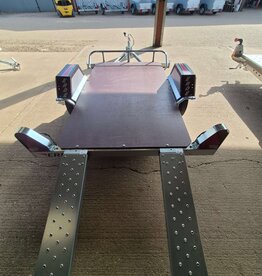 Erde Ch451 Trailer with flat floor and Twin 1.5m Loading Ramps, Mobility scooter, Quadbike