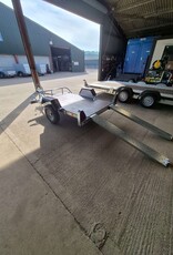 Erde Ch451 Trailer with flat floor and Twin 1.5m Loading Ramps, Mobility scooter, Quadbike