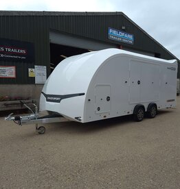 Race Sport 341, 5.50 m x 2.10 m bed, 3,500 Kg, Twin Axle, White Trailer Brian James