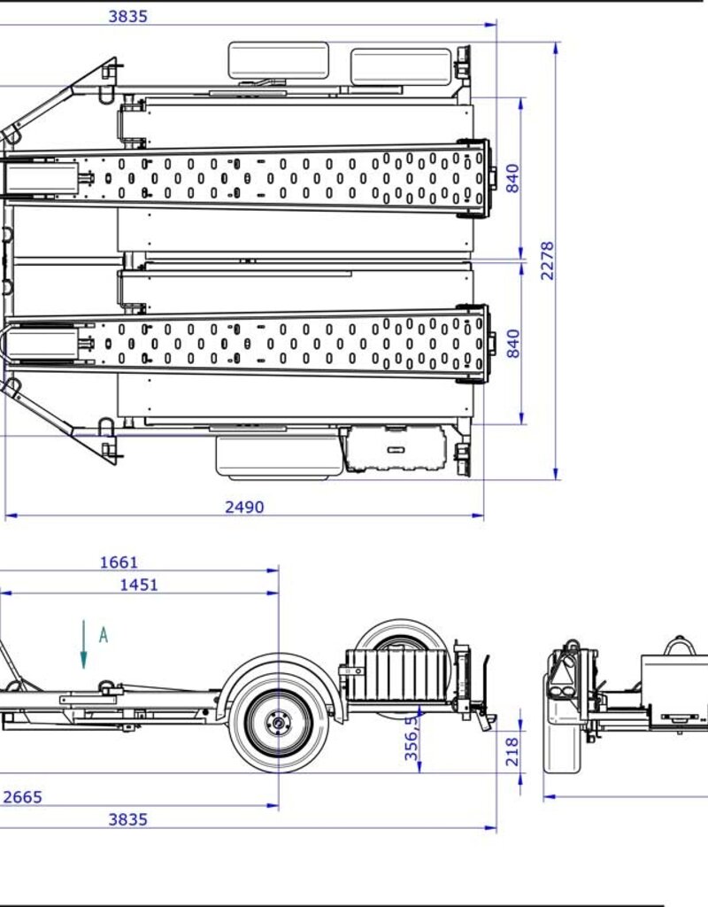 Debon Debon Moto2 Double Tilt Bed Motorcycle Trailer 1300kg GVW