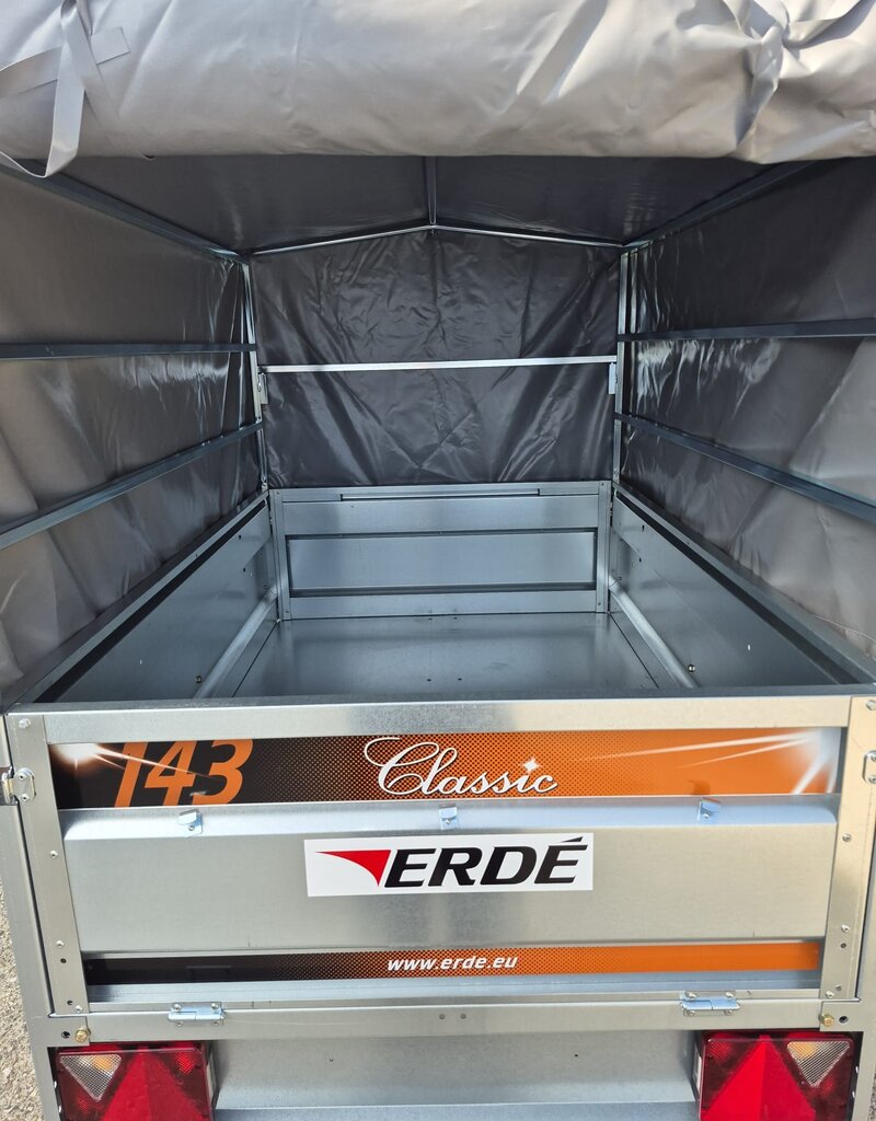 Erde 143 Camping Light utility luggage trailer with High Cover & Frame 60cm