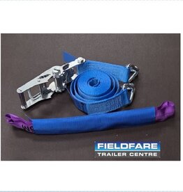 4m  Blue Ratchet Strap with Claw Hooks & Soft Link