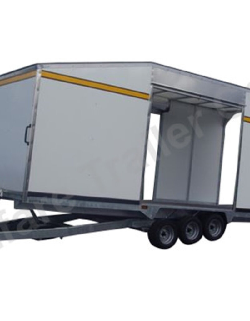 Bateson Trailers Model PT66VT 5.4 x 2.3m 8' x 7'6'' 3500kg Enclosed hydraulic tilt three axle platform trailer