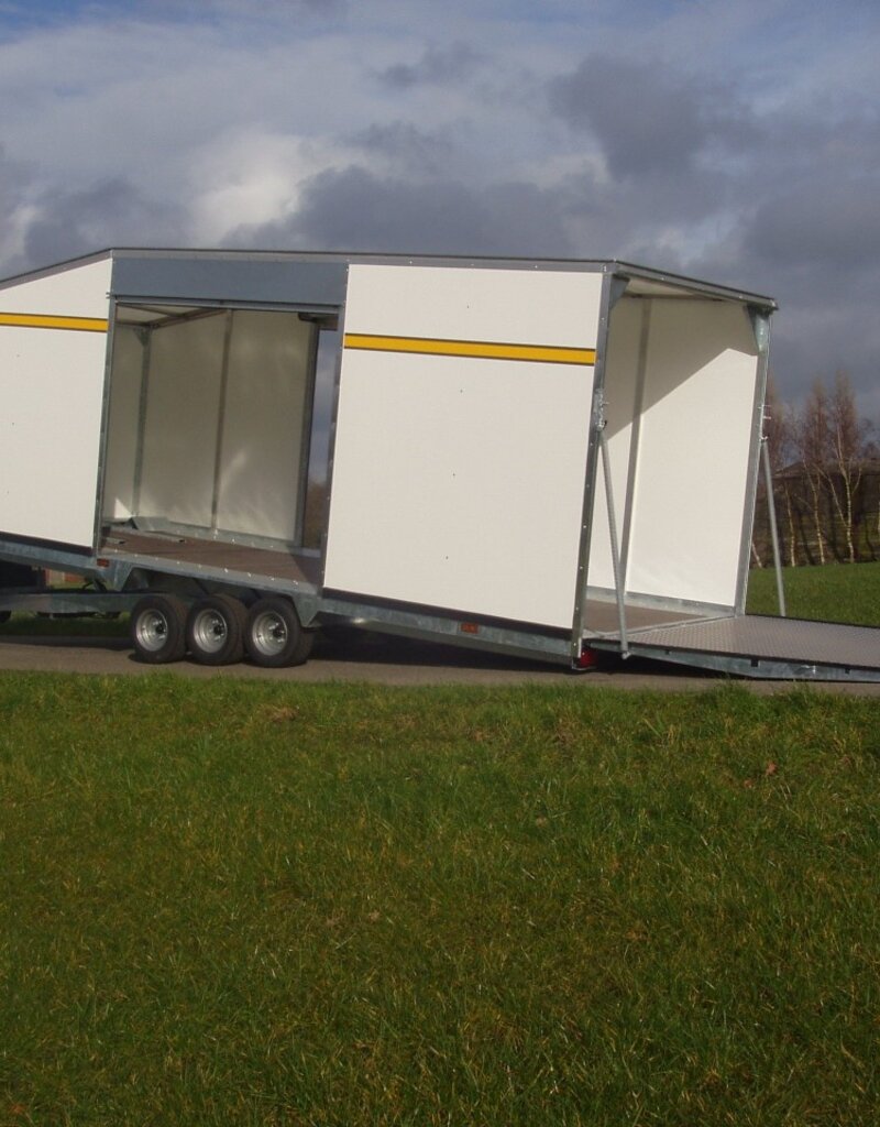 Bateson Trailers Model PT66VT 5.4 x 2.3m 8' x 7'6'' 3500kg Enclosed hydraulic tilt three axle platform trailer