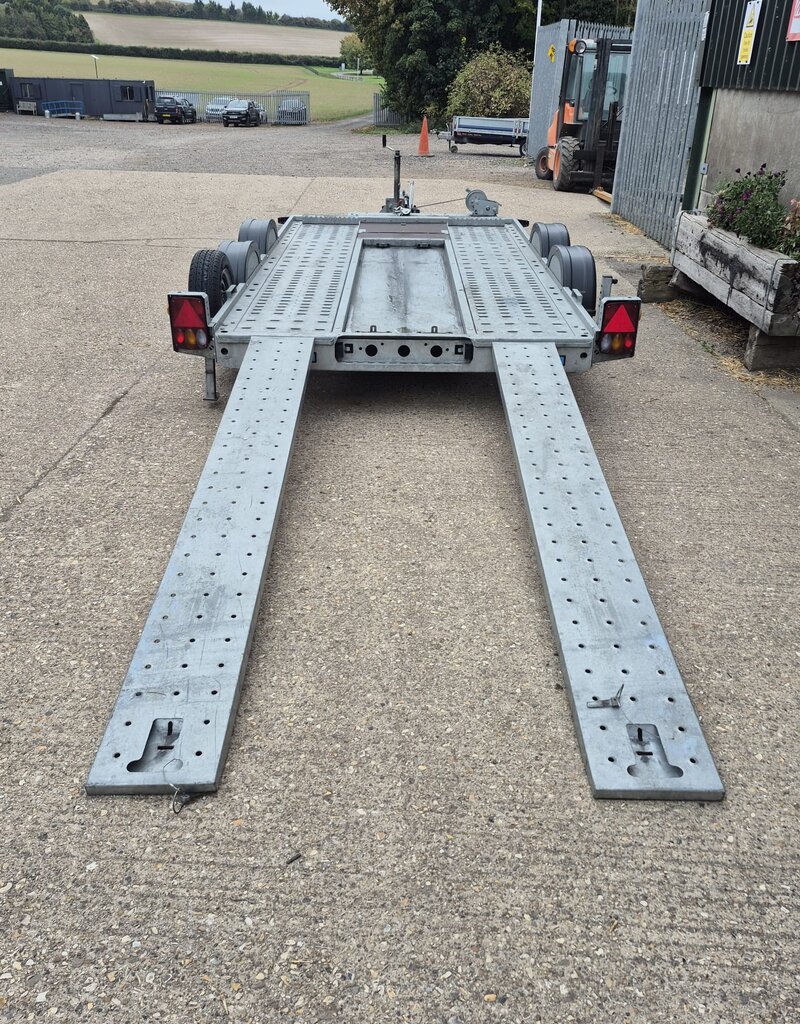 Used Brian James C4 Blue Transporter 3.3m x 1.7m 2000kg GVW, Winch, Long Ramps
