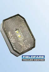 Lamp-Aspock, Front Marker - White, Flexi-point LED, Rectangular, No Mount bkt, 0.5m DC cable 12/24v