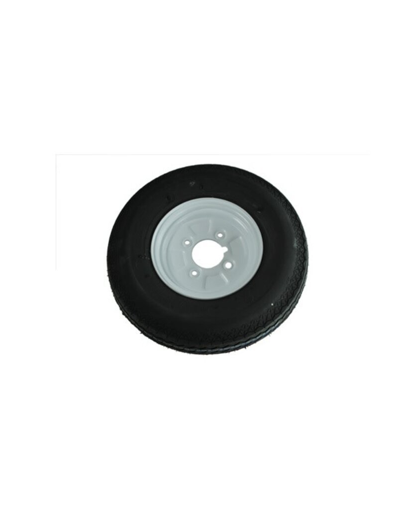 400 x 8 Wheel and Tyre 4 PLY in White 4 inch  PCD | Fieldfare Trailer Centre