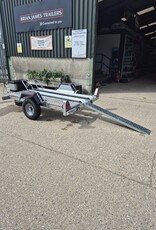 Used Erde Ch451 Double Bike Trailer with 1.5m Loading Ramp, Spare Wheel, Tool Box, Chequer Plate Floor Step