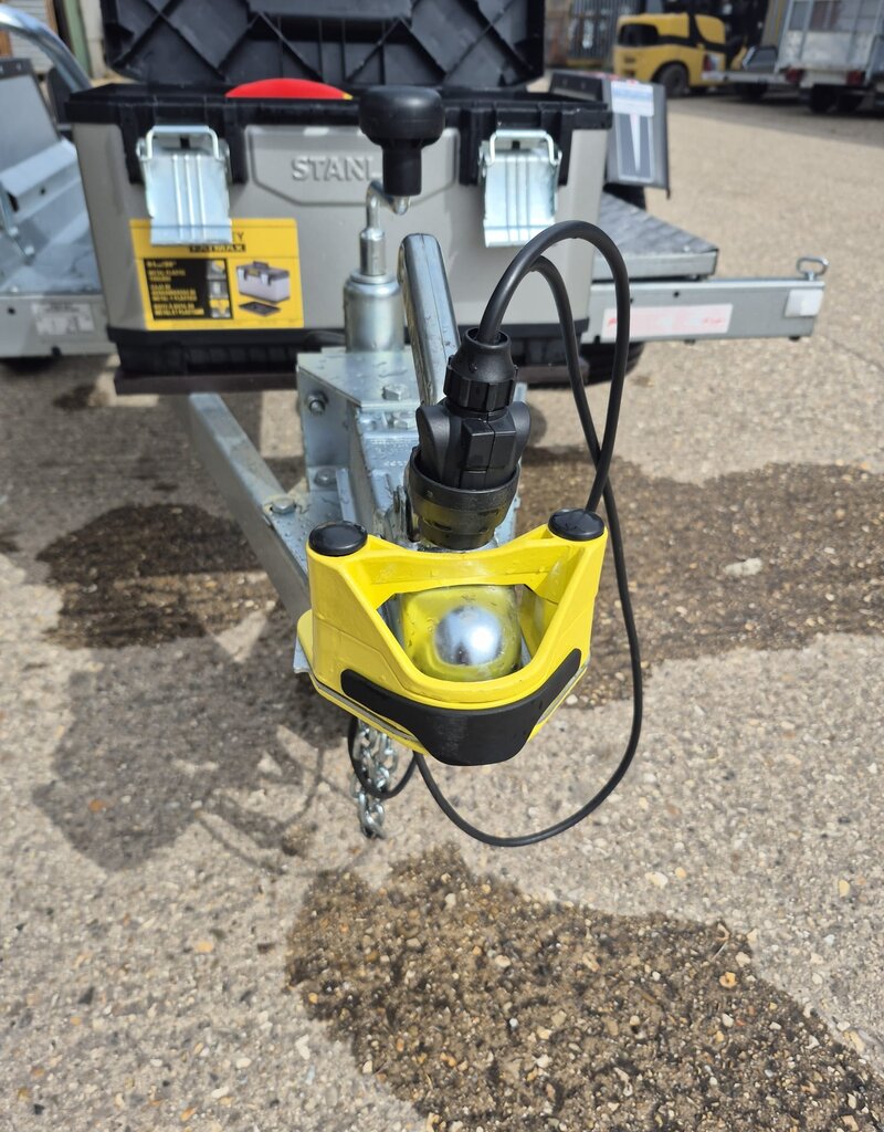 Used Erde Ch451 Double Bike Trailer with 1.5m Loading Ramp, Spare Wheel, Tool Box, Chequer Plate Floor Step