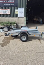 Used Erde Ch451 Double Bike Trailer with 1.5m Loading Ramp, Spare Wheel, Tool Box, Chequer Plate Floor Step