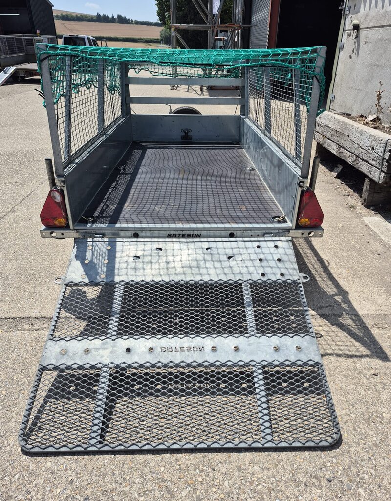 Bateson Trailers Used Bateson B84 Single Axle Unbraked Trailer 8'x4' Mesh Sides & Ramp 750kg GVW