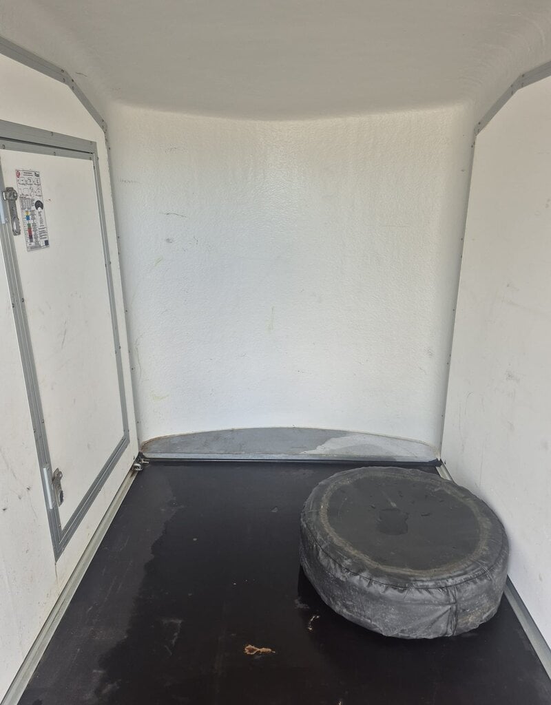 Debon 2022 Debon C255 Single Axle Box Trailer, Braked 1300kg GVW Rear Ramp, Spare Wheel- Black