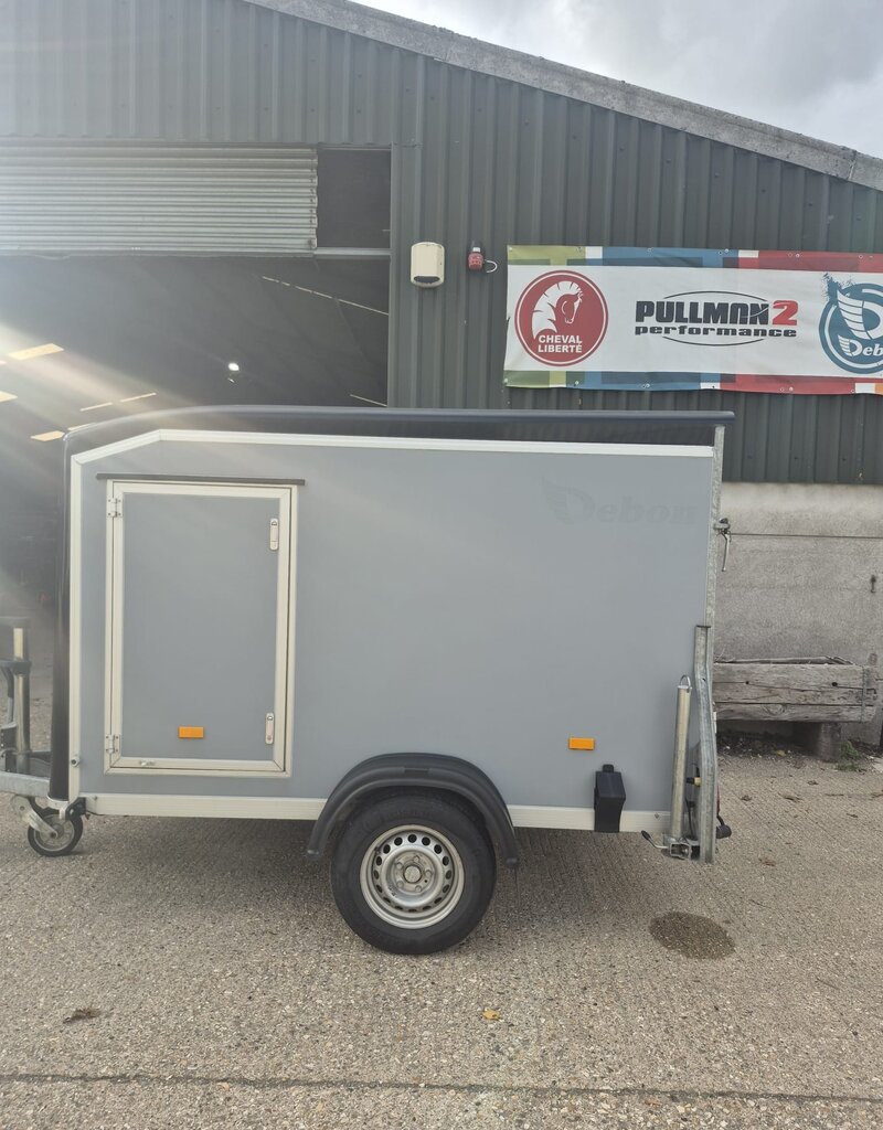 Debon 2022 Debon C255 Single Axle Box Trailer, Braked 1300kg GVW Rear Ramp, Spare Wheel- Black