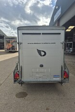 Debon 2022 Debon C255 Single Axle Box Trailer, Braked 1300kg GVW Rear Ramp, Spare Wheel- Black