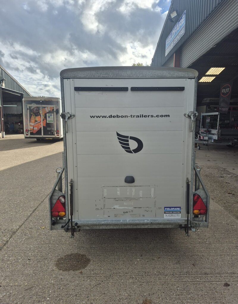 Debon 2022 Debon C255 Single Axle Box Trailer, Braked 1300kg GVW Rear Ramp, Spare Wheel- Black