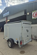 Debon 2022 Debon C255 Single Axle Box Trailer, Braked 1300kg GVW Rear Ramp, Spare Wheel- Black