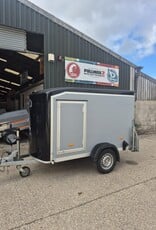 Debon 2022 Debon C255 Single Axle Box Trailer, Braked 1300kg GVW Rear Ramp, Spare Wheel- Black