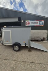 Debon 2022 Debon C255 Single Axle Box Trailer, Braked 1300kg GVW Rear Ramp, Spare Wheel- Black