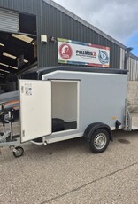 Debon 2022 Debon C255 Single Axle Box Trailer, Braked 1300kg GVW Rear Ramp, Spare Wheel- Black