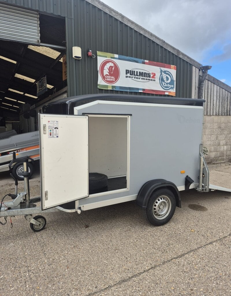 Debon 2022 Debon C255 Single Axle Box Trailer, Braked 1300kg GVW Rear Ramp, Spare Wheel- Black