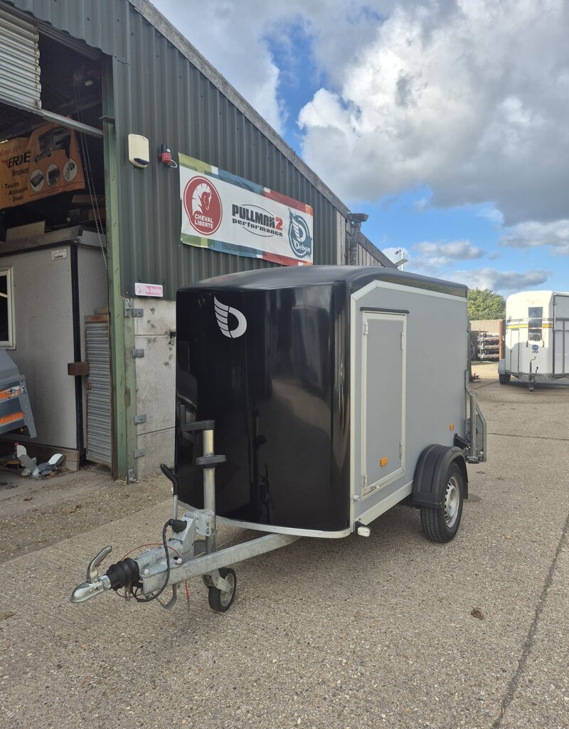 Debon 2022 Debon C255 Single Axle Box Trailer, Braked 1300kg GVW Rear Ramp, Spare Wheel- Black