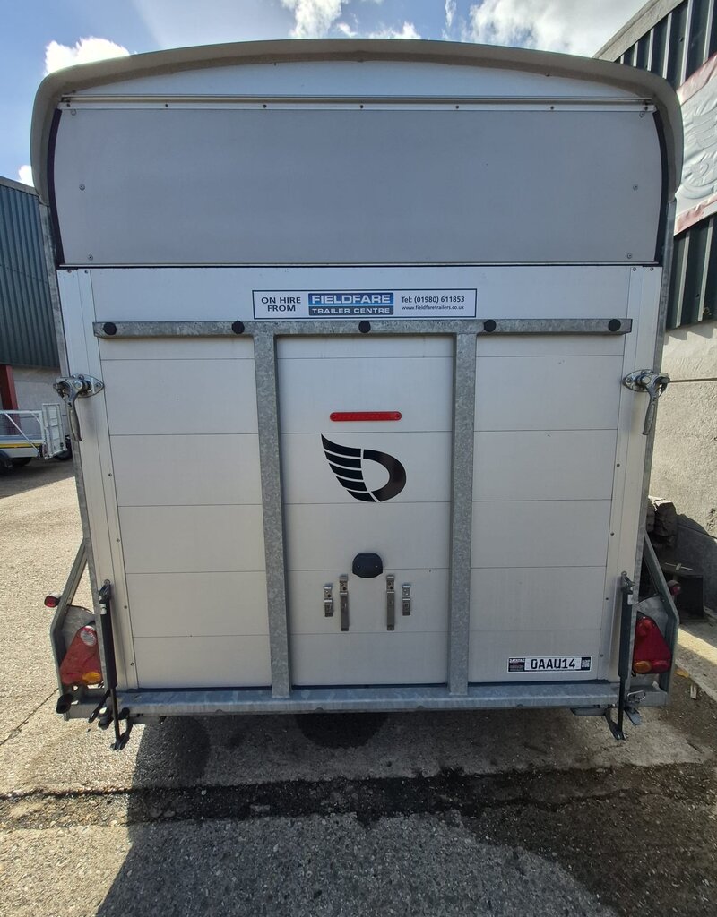 Debon Ex Hire Debon C700 Twin Axle Box trailer Rear Ramp, Side Door & Spare Wheel 2600kg GVW 3760mm x 1790mm x 2010mm