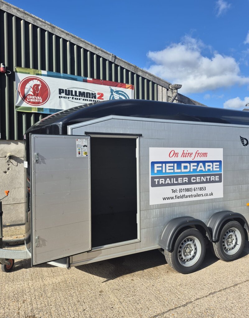 Debon Ex Hire Debon C700 Twin Axle Box trailer Rear Ramp, Side Door & Spare Wheel 2600kg GVW 3760mm x 1790mm x 2010mm