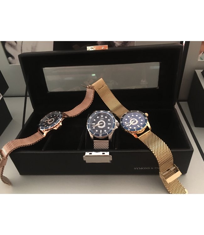 Power Mesh 5Vie double plated rose gold 3-hand 10 ATM