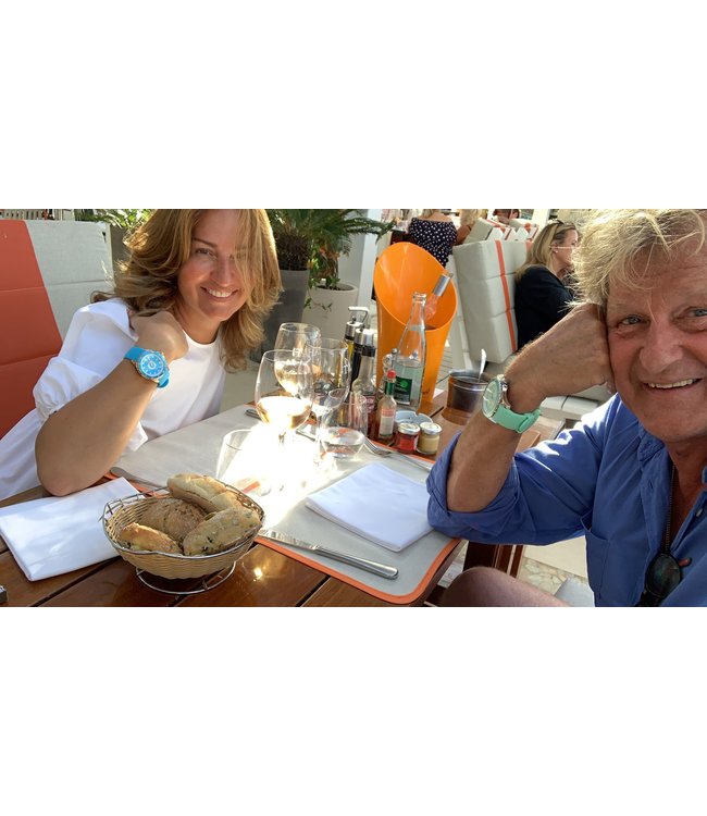 Dutch Master Turquoise double plated rose gold 3-hand 10 ATM