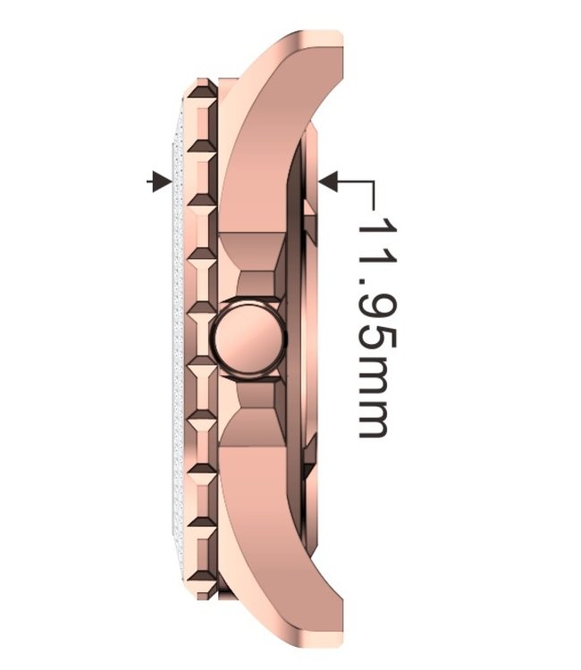 Dutch Master Mrs. Cute double plated rose gold 3-hand 10 ATM