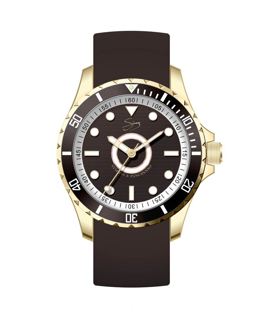 Dutch Master Marrón double plated yellow gold 3-hand 10 ATM watch