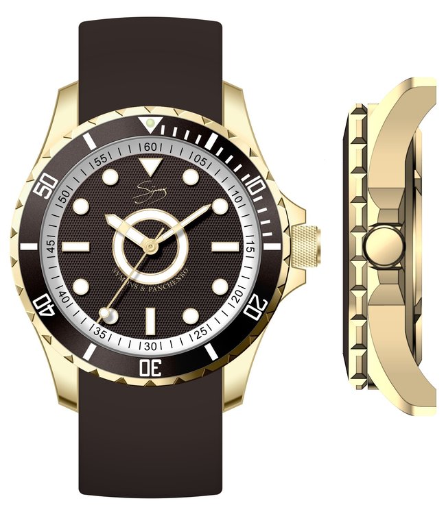 Dutch Master Marrón double plated yellow gold 3-hand 10 ATM