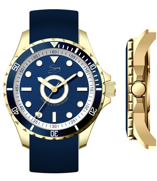 Dutch Master El Marino double plated yellow gold 3-hand 10 ATM