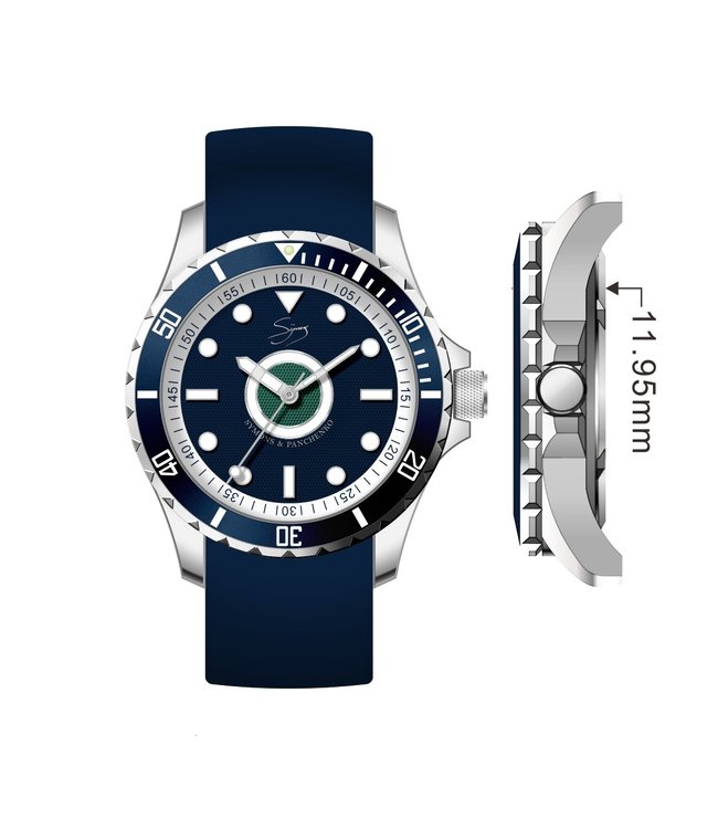 Dutch Master Vava U silver polished 3-hand 10 ATM