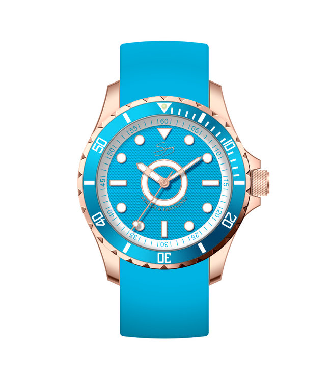 Dutch Master Turquoise double plated rose gold 3-hand 10 ATM