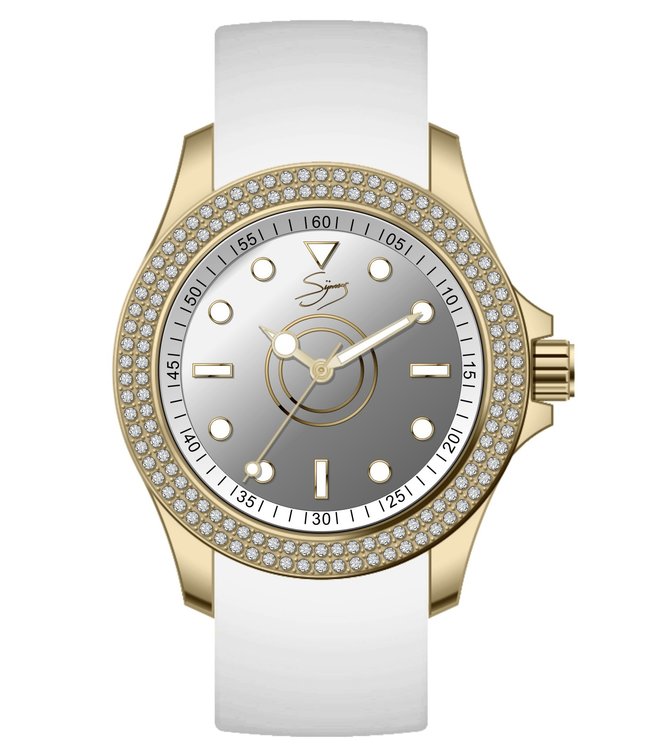Dutch Master Mrs Cute double yellow gold plated 3-hand 10 ATM