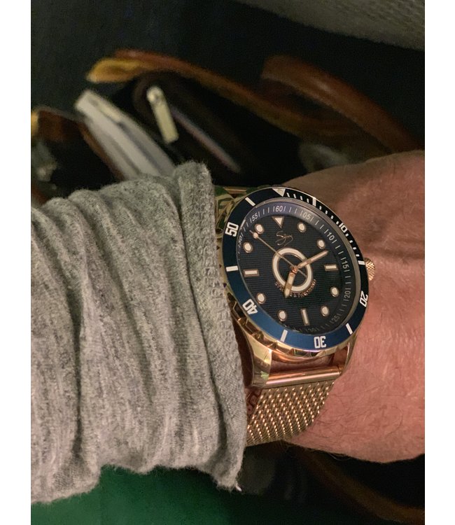 Power Mesh 5Vie double plated rose gold 3-hand 10 ATM