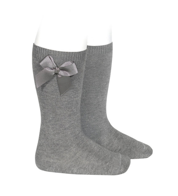 Condor Condor Kniekous met Strik Donkergrijs